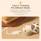 Off-white cat-paw electric lint remover with Type-C charging cable attached.