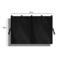 Black double-layer rear car window shade curtain with mesh window section and ties