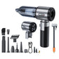 2-in-1 handheld car vacuum and tire inflator, silver and dark gray handheld unit