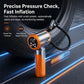 2-in-1 handheld car vacuum and tire inflator inflator head with pressure gauge and hose