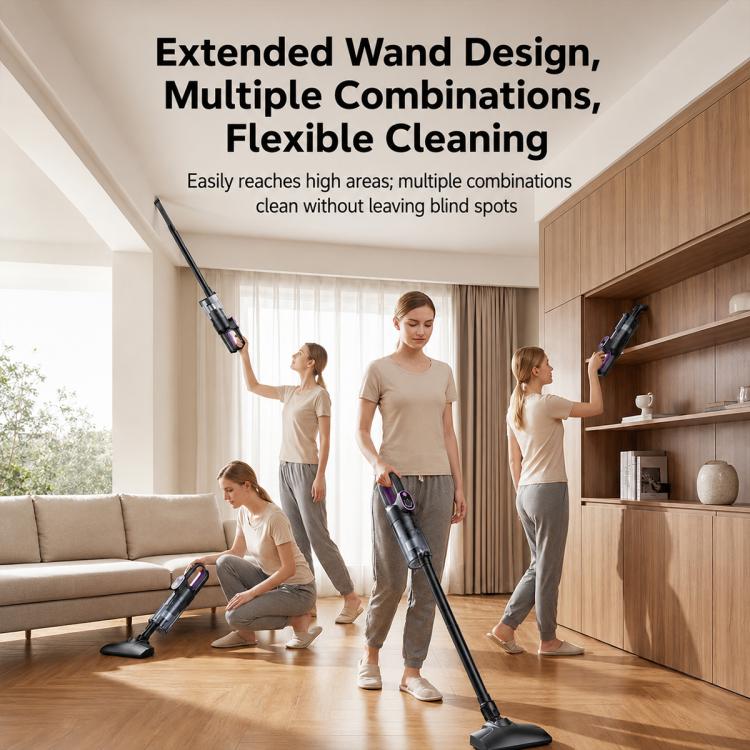 SUITU Smart Brushless Handheld Car Vacuum Cleaner, Standard Version, with Extension Pole+Large Floor Brush