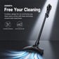 Cordless stick vacuum cleaner with floor nozzle and wand attachment, black body