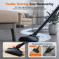 Cordless vacuum floor nozzle with slim wand for tight spaces, black