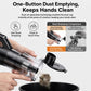 Handheld car vacuum cleaner with one-button dust cup emptying mechanism