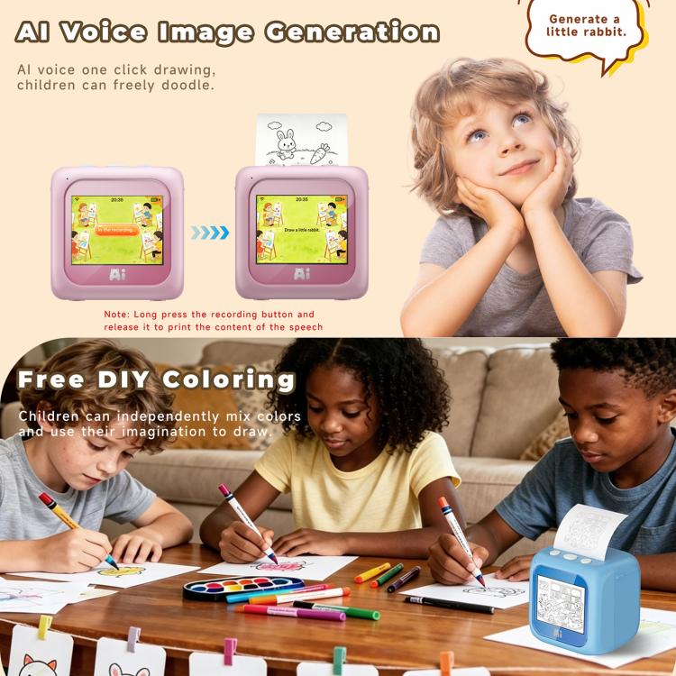 B6 AI Intelligent Kids Printer with 2.8-inch Screen