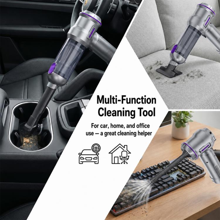 Handheld vacuum with multi-function cleaning tool and transparent dust cup