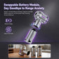 Handheld car vacuum with detachable battery module and extra battery packs