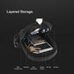 Men's crossbody bag with layered interior compartments and pen slot organization