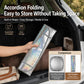 Accordion-fold car windshield sunshade with reflective hologram panel and carrying strap