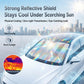 Car windshield sunshade with holographic reflective shield fitted on front glass