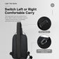 Men's black crossbody chest bag with front zipper pocket and adjustable shoulder strap