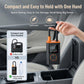 Handheld tire inflator pump with LED screen and orange handle accents