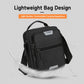 Men’s crossbody bag in black with front zipper and adjustable shoulder strap
