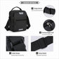 Men’s crossbody bag design details: wide comfort strap buckle and front zipper pull