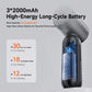 Handheld vacuum with battery indicator display on black body