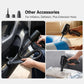 Handheld car vacuum cleaner with extension hose and inflation/deflation nozzles