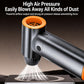 Handheld turbo air blower with long nozzle and orange intake ring