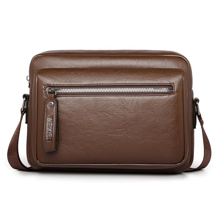 WEIXIER D1225 Men Retro PU Leather Waterproof Shoulder Crossbody Bag