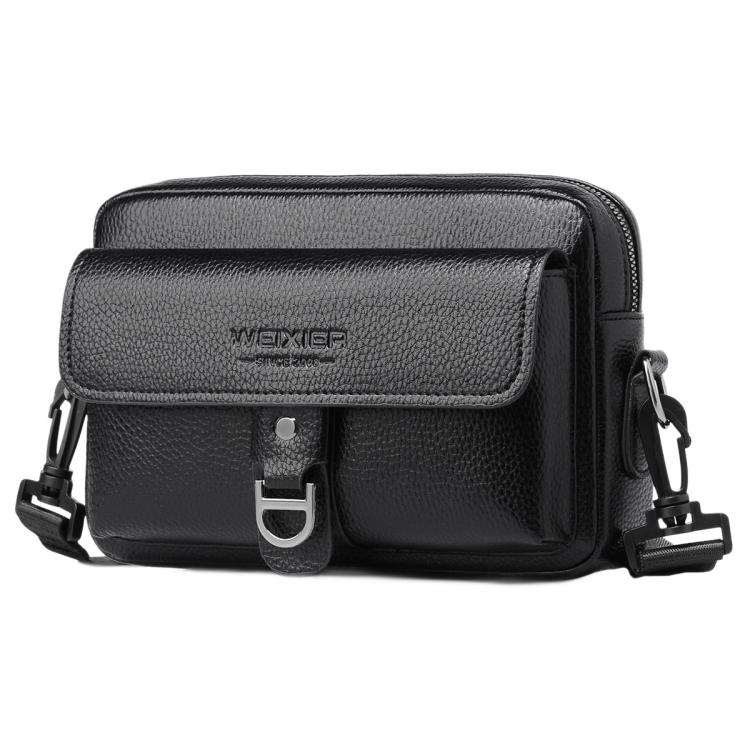 WEIXIER D1229 Lychee Texture Shoulder Crossbody Bag Large Capacity Waterproof Sling Bag