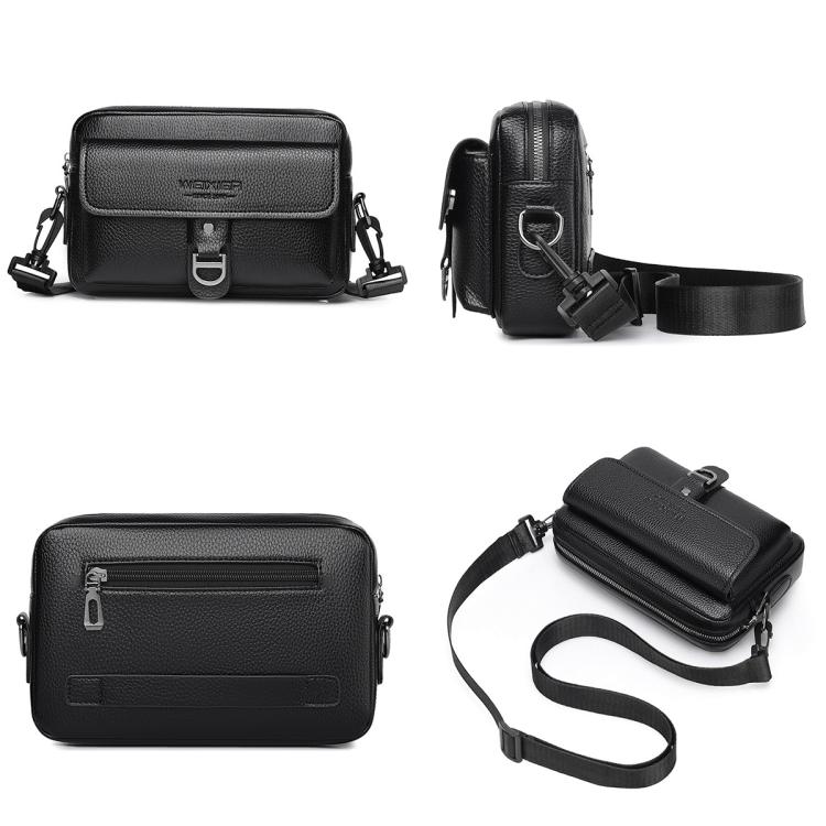 WEIXIER D1229 Lychee Texture Shoulder Crossbody Bag Large Capacity Waterproof Sling Bag
