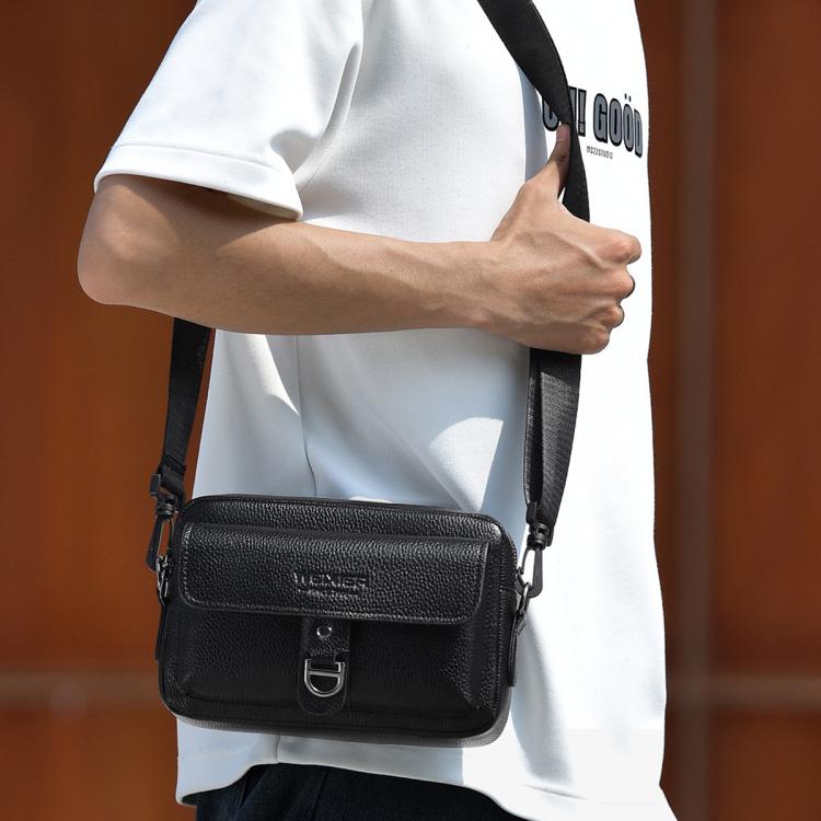 WEIXIER D1229 Lychee Texture Shoulder Crossbody Bag Large Capacity Waterproof Sling Bag