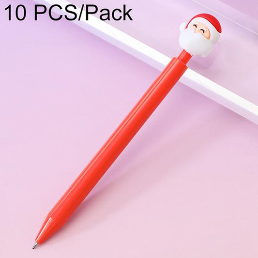 10 PCS/Pack Christmas Stress Relief Retractable Medium-oil Ballpoint Pen, Christmas Topper 1, Christmas Topper 2, Christmas Topper 3, Christmas Topper 4, Cartoon Topper 1, Cartoon Topper 2, Cartoon Topper 3, Panda Topper