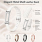 xDfind Integrated Metal Case Slim Waist Female PU Leather Watch Band, For Google Fitbit Air