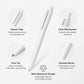 10 PCS/Pack Retractable Minimalist White Ballpoint Pen, 1.0mm Bullet Tip