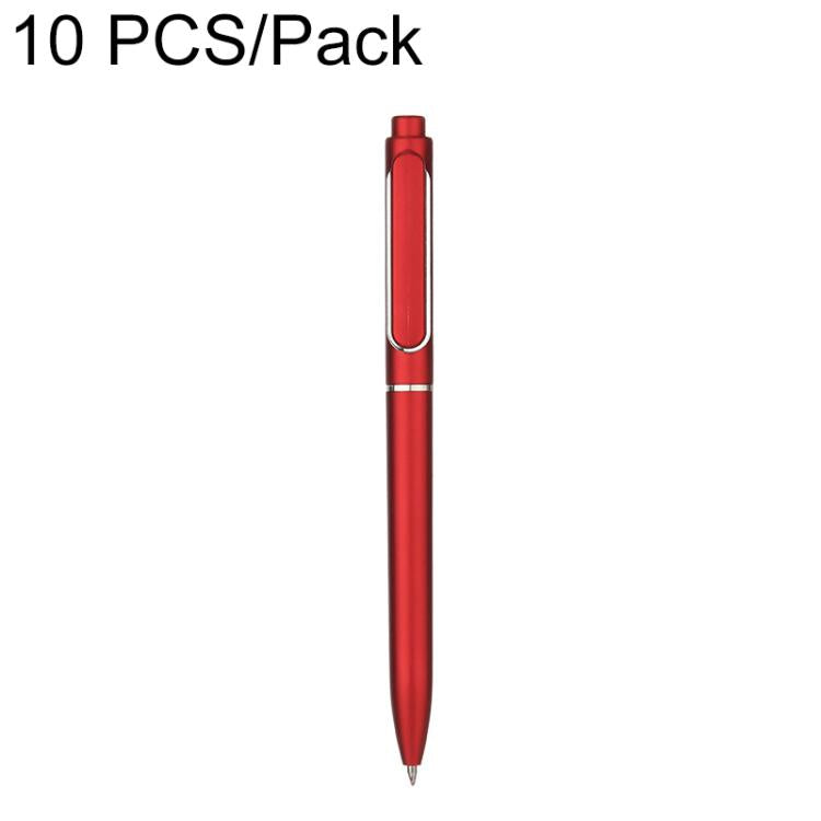 Red retractable gel pen with clear window, 0.5mm bullet tip