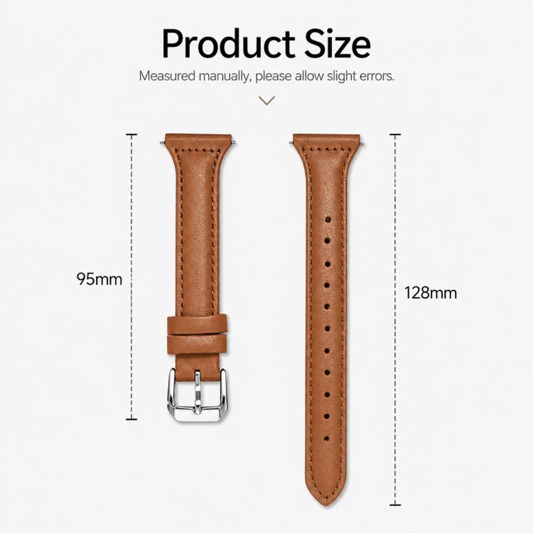 xDfind Universal Straight Lug Ends Slim Waist Vegan Leather Watch Band, 22mm, 20mm, 18mm