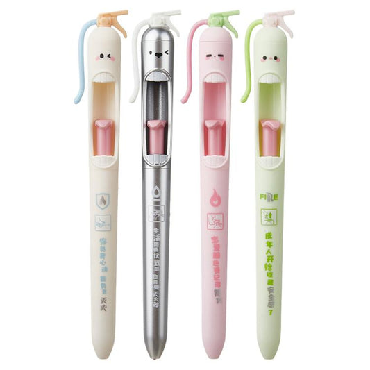 4 PCS/Set Fire Extinguisher Design 0.5mm Tip Retractable Gel Pen for Students