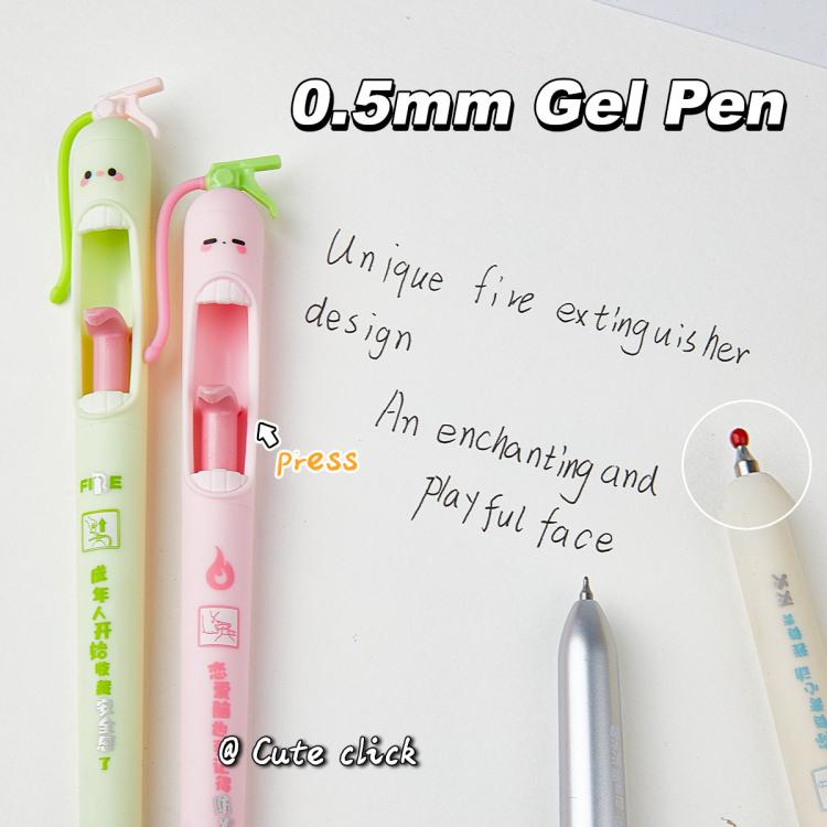 4 PCS/Set Fire Extinguisher Design 0.5mm Tip Retractable Gel Pen for Students