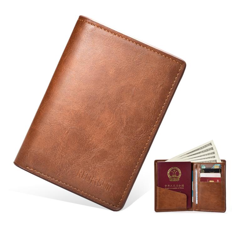 RECHRSLM PU Leather Passport Document Storage Card Bag
