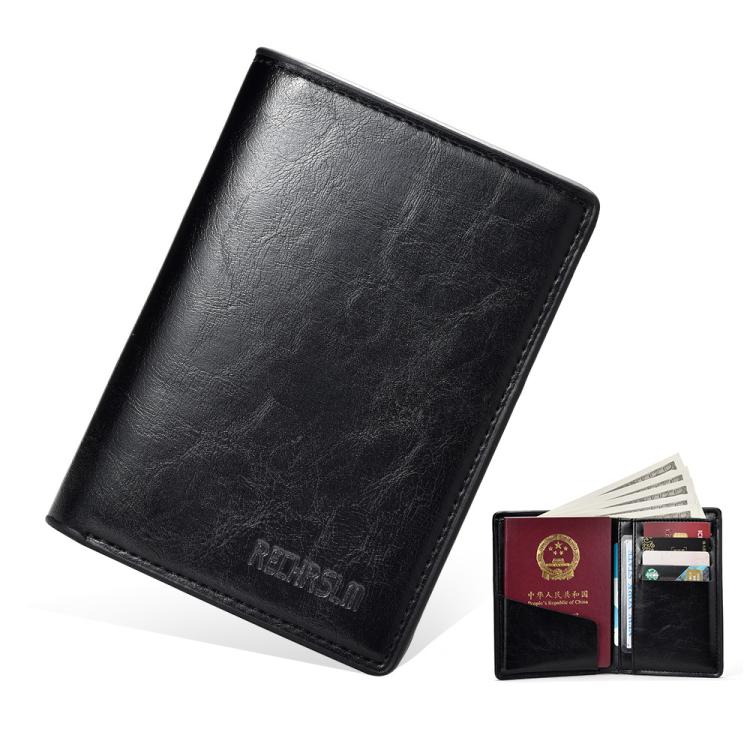 RECHRSLM PU Leather Passport Document Storage Card Bag