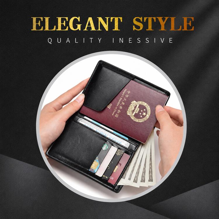 RECHRSLM PU Leather Passport Document Storage Card Bag
