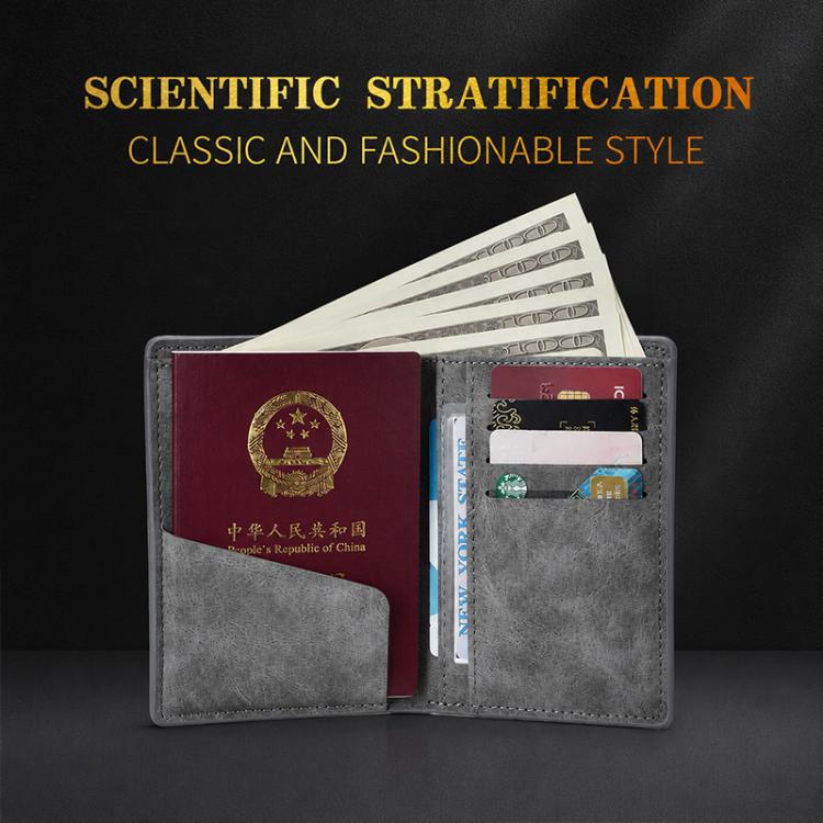 RECHRSLM PU Leather Passport Document Storage Card Bag