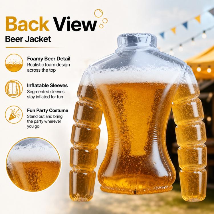 Transparent Beer-Filled Jacket for Pools, Beer Jacket, Beer Vest, Beer Guitar