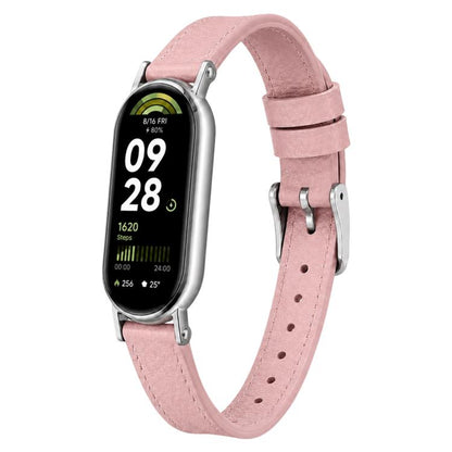 xDfind Litchi Texture Loop Buckle Vegan Leather Watch Band, For Xiaomi Smart Band 11 / 10 / 9 / 8