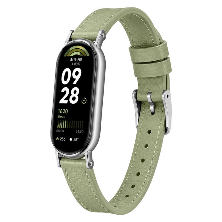 xDfind Litchi Texture Loop Buckle Vegan Leather Watch Band, For Xiaomi Smart Band 11 / 10 / 9 / 8