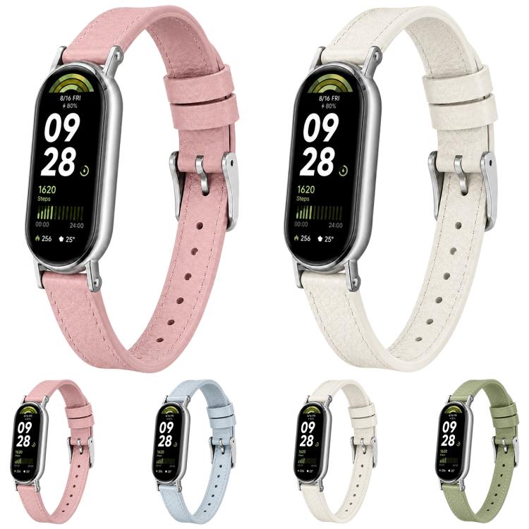 xDfind Litchi Texture Loop Buckle Vegan Leather Watch Band, For Xiaomi Smart Band 11 / 10 / 9 / 8
