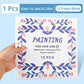Kids painting coloring book cover with blue leaf wreath, Painting text, 12 pieces