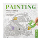 Painting coloring book page with koi fish, hand coloring with a green marker