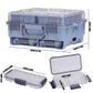 Large Portable Handheld Lure Fishing Tackle Box Waterproof Dual-Layer Multi Grids Container