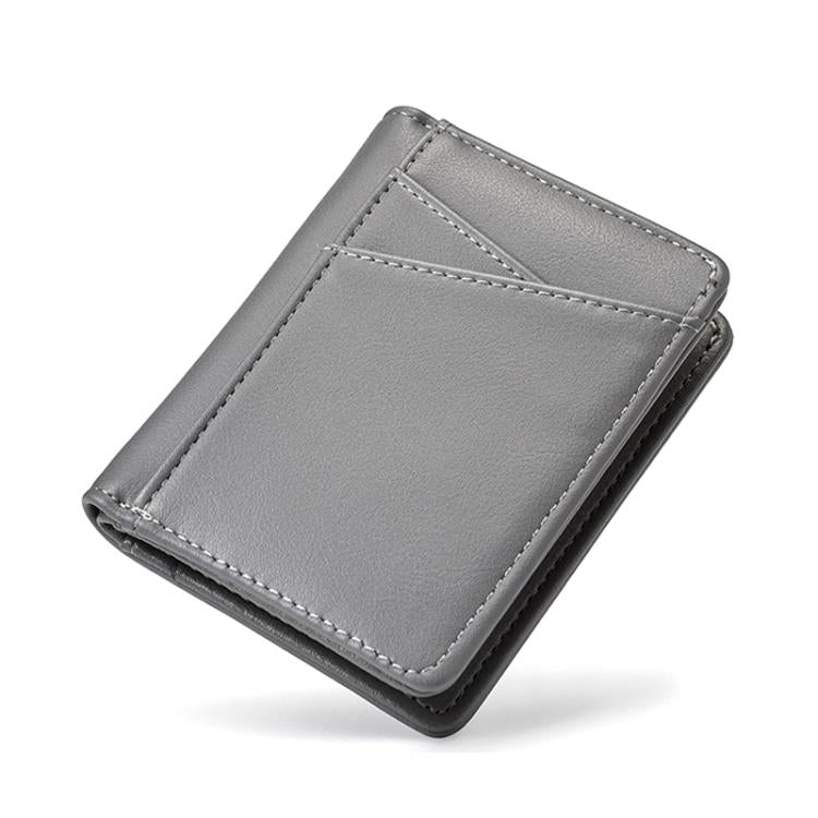 Ultra-thin Multi-card Slot Oil Waxed Leather Short Wallet