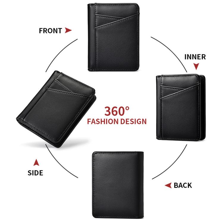 Ultra-thin Multi-card Slot Oil Waxed Leather Short Wallet