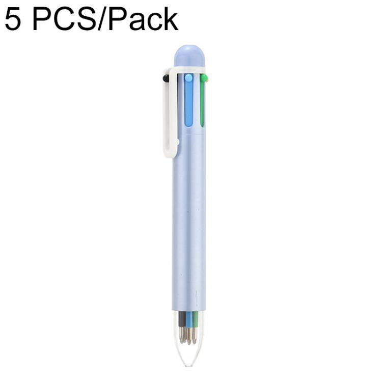 5 PCS/Pack 1.0mm Bullet Tip Six-colors Retractable Ballpoint Pen