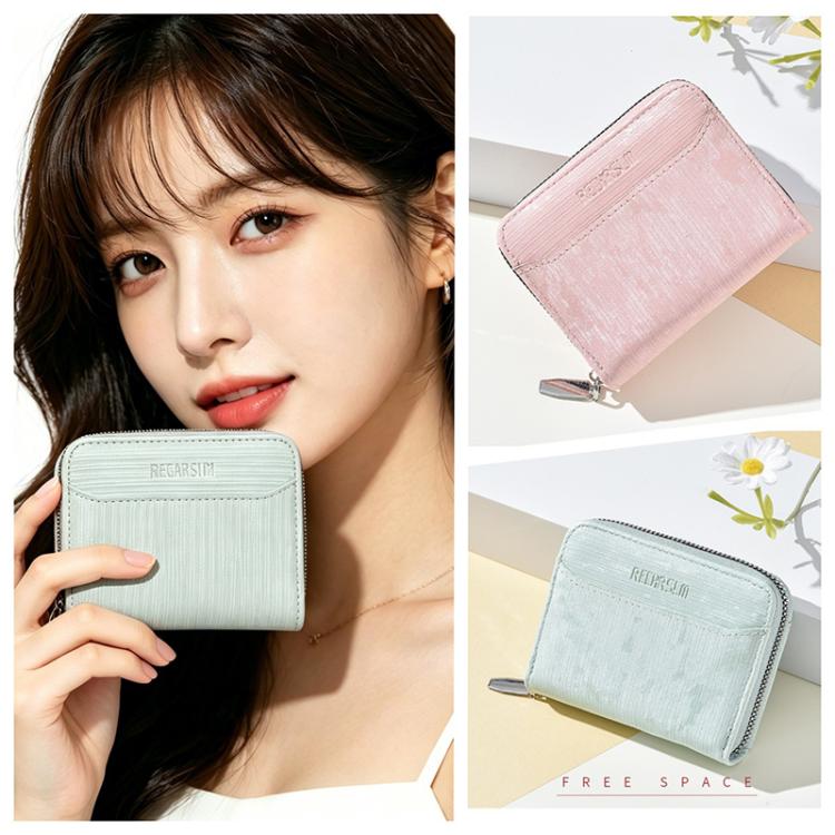 RECHRSLM Large Capacity Multi-card Short Zipper Coin Card Bag