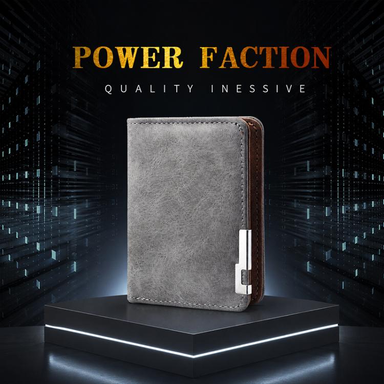 Retro Men Frosted PU Leather Short Wallet Card Bag