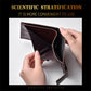 Brown leather bi-fold wallet opened to show interior card slots.