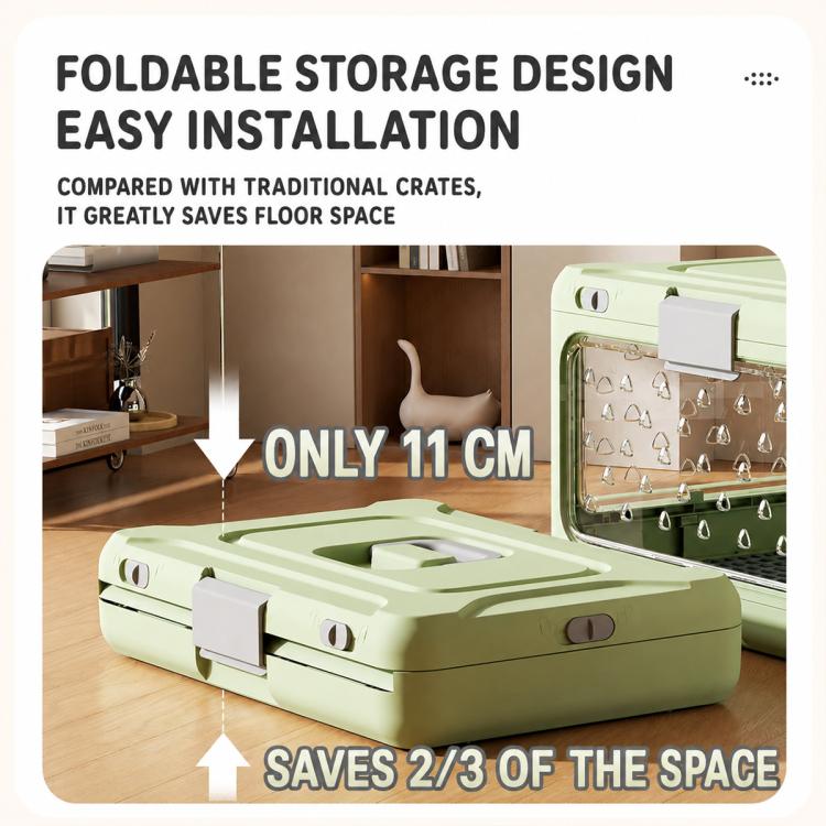 Portable Foldable Pet Carrier Crate with Ventilated Mesh